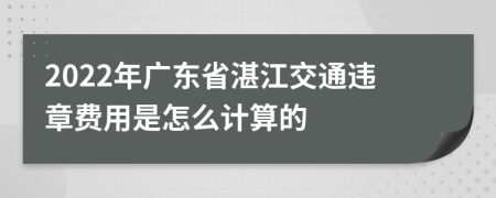 2022年广东省湛江交通违章费用是怎么计算的