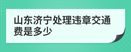 山东济宁处理违章交通费是多少