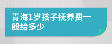 青海1岁孩子抚养费一般给多少