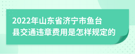 2022年山东省济宁市鱼台县交通违章费用是怎样规定的