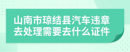 山南市琼结县汽车违章去处理需要去什么证件