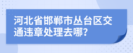 河北省邯郸市丛台区交通违章处理去哪？