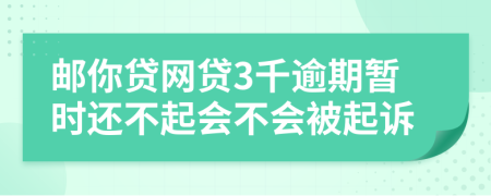 邮你贷网贷3千逾期暂时还不起会不会被起诉