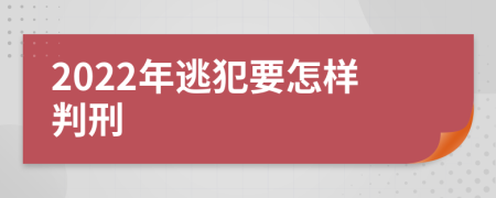 2022年逃犯要怎样判刑