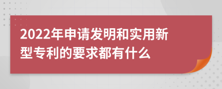 2022年申请发明和实用新型专利的要求都有什么