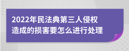 2022年民法典第三人侵权造成的损害要怎么进行处理