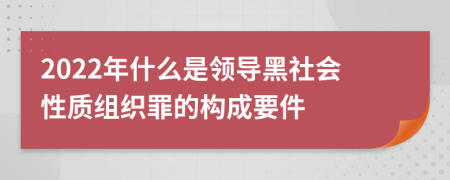 2022年什么是领导黑社会性质组织罪的构成要件