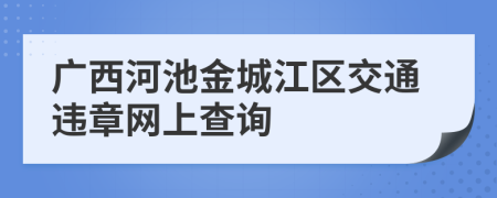 广西河池金城江区交通违章网上查询