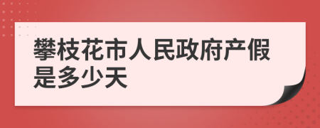 攀枝花市人民政府产假是多少天