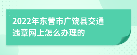 2022年东营市广饶县交通违章网上怎么办理的