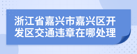 浙江省嘉兴市嘉兴区开发区交通违章在哪处理