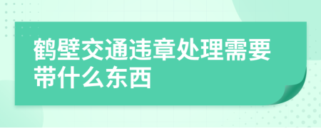 鹤壁交通违章处理需要带什么东西