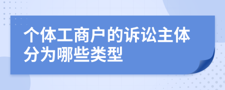 个体工商户的诉讼主体分为哪些类型