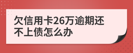 欠信用卡26万逾期还不上债怎么办