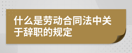什么是劳动合同法中关于辞职的规定