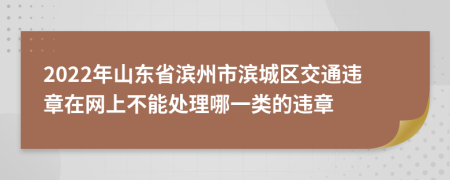 2022年山东省滨州市滨城区交通违章在网上不能处理哪一类的违章