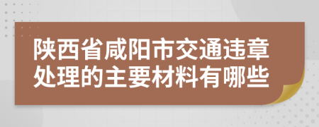 陕西省咸阳市交通违章处理的主要材料有哪些