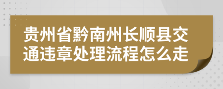 贵州省黔南州长顺县交通违章处理流程怎么走