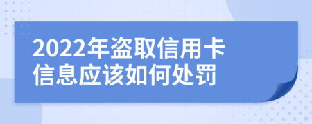 2022年盗取信用卡信息应该如何处罚