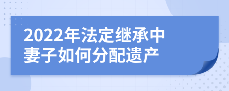 2022年法定继承中妻子如何分配遗产