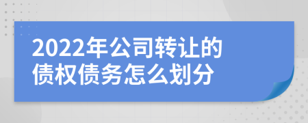 2022年公司转让的债权债务怎么划分