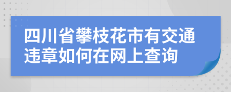 四川省攀枝花市有交通违章如何在网上查询