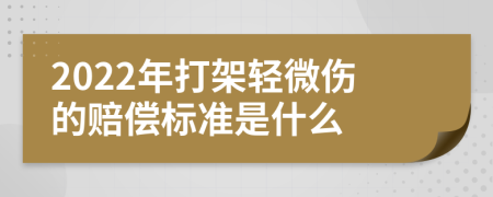 2022年打架轻微伤的赔偿标准是什么