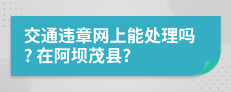 交通违章网上能处理吗? 在阿坝茂县?