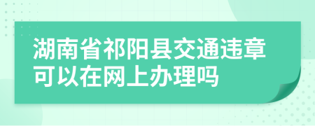 湖南省祁阳县交通违章可以在网上办理吗