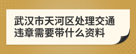 武汉市天河区处理交通违章需要带什么资料