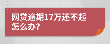 网贷逾期17万还不起怎么办？