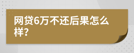 网贷6万不还后果怎么样？