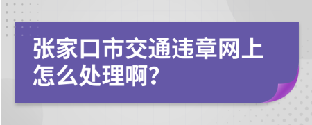 张家口市交通违章网上怎么处理啊？