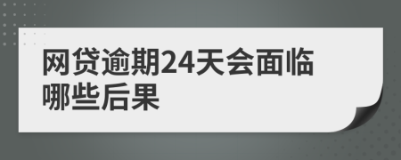 网贷逾期24天会面临哪些后果