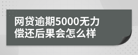 网贷逾期5000无力偿还后果会怎么样