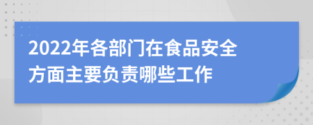 2022年各部门在食品安全方面主要负责哪些工作