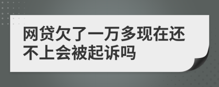 网贷欠了一万多现在还不上会被起诉吗