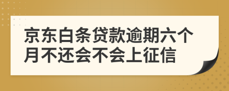 京东白条贷款逾期六个月不还会不会上征信