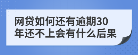 网贷如何还有逾期30年还不上会有什么后果