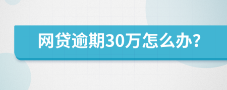 网贷逾期30万怎么办？