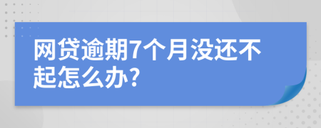 网贷逾期7个月没还不起怎么办?