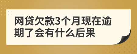 网贷欠款3个月现在逾期了会有什么后果