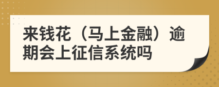 来钱花（马上金融）逾期会上征信系统吗