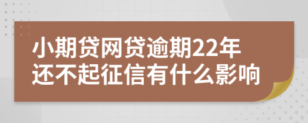 小期贷网贷逾期22年还不起征信有什么影响