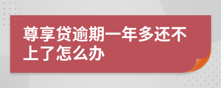 尊享贷逾期一年多还不上了怎么办