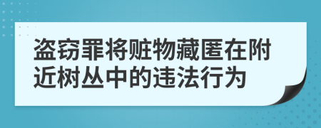 盗窃罪将赃物藏匿在附近树丛中的违法行为