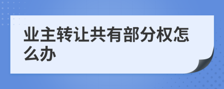 业主转让共有部分权怎么办