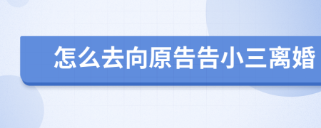 怎么去向原告告小三离婚