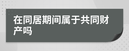 在同居期间属于共同财产吗