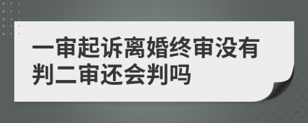 一审起诉离婚终审没有判二审还会判吗